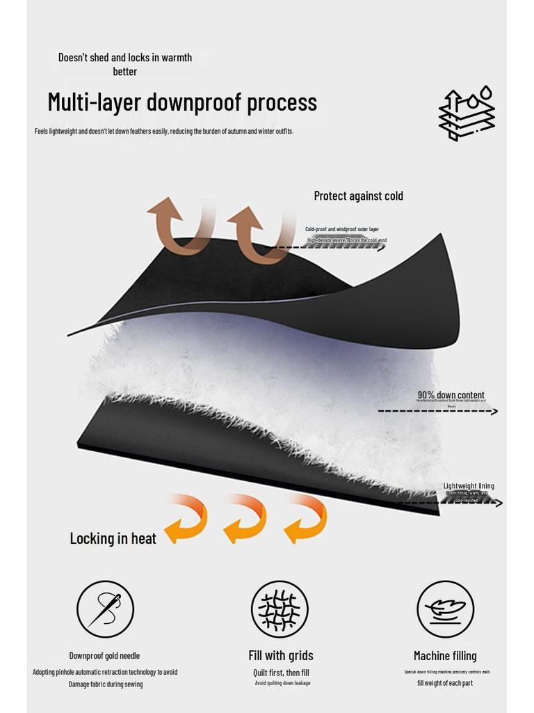 MUSHILANG Men's Double-faced Wool Trench Coat with Duck Down Liner