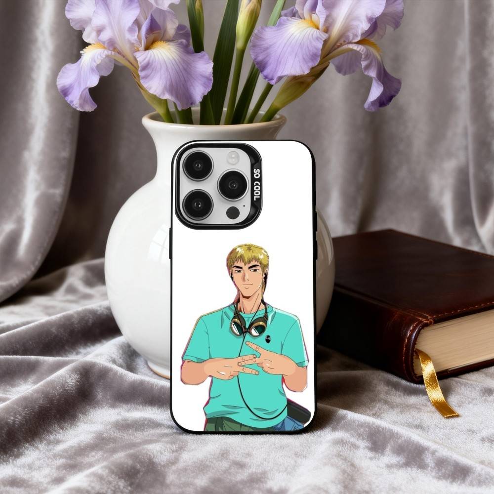 G-GTO-Onizuka T-Teacher-R Phone Case For iPhone17,16,15,14,13,12,11 Plus,Pro Max Black Candy Silver Plated Cover