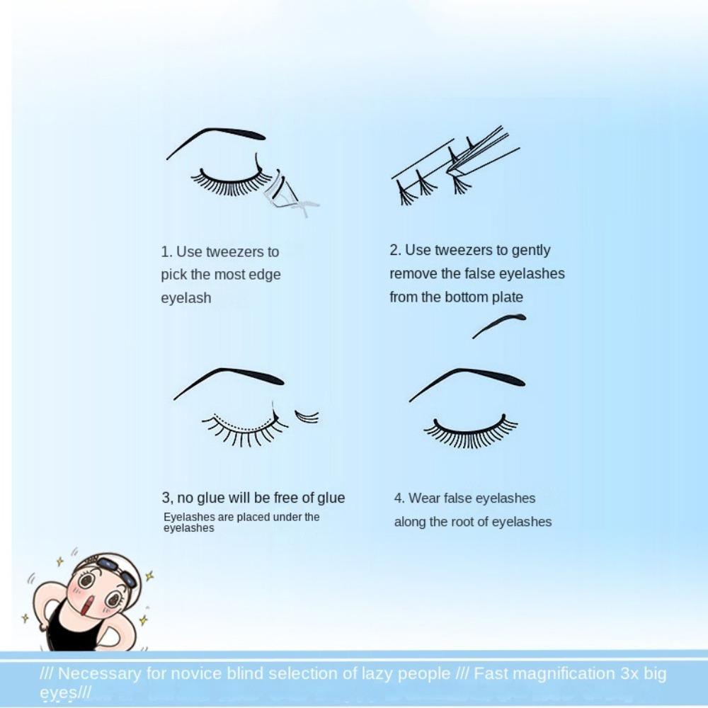 Makeup Adhesive False Eyelashes DIY Glue Free Fake Lashes Self-adhesive Lash Clusters  Makeup Tool