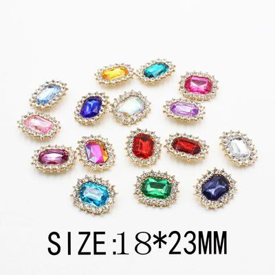 18x23MM Quadratische Blume Schnalle aus Goldlegierung für DIY Schleifen Haarspangen