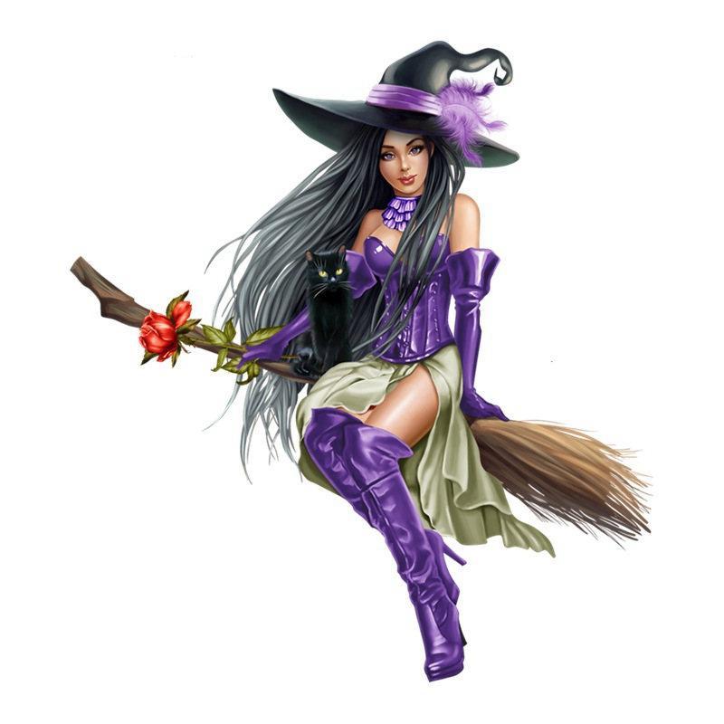 

J467# Fantasy Witch Sticker on the Car Vinyl Decal Waterproof Decoration Car Stickers Decor D-13.5x15cm