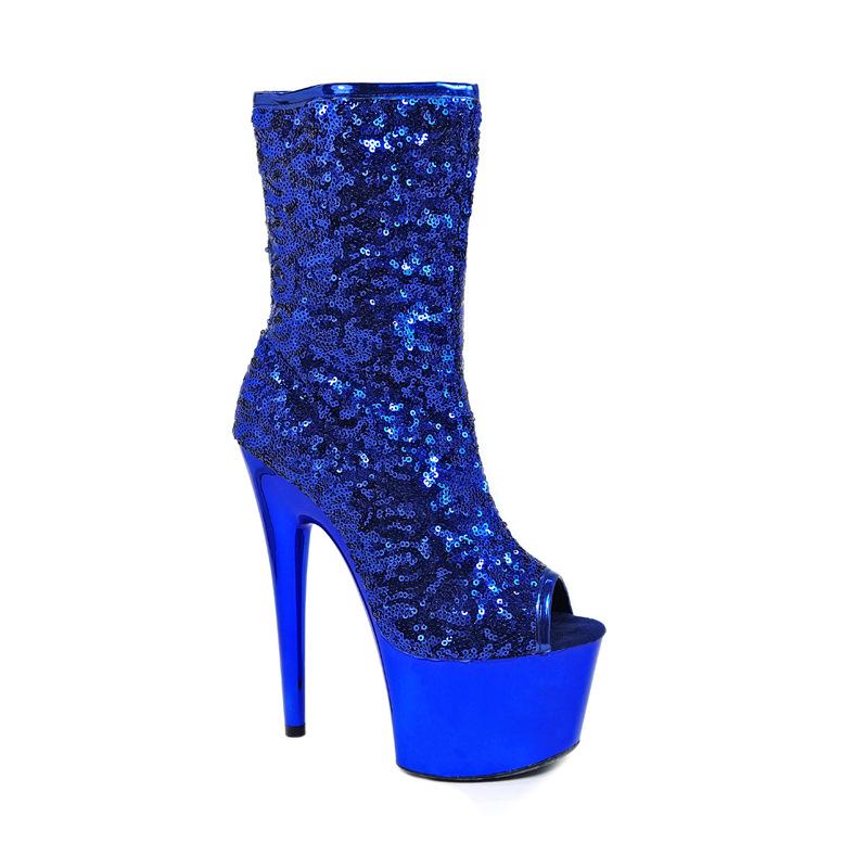 

2025 новые синие осенние ботинки модель автомобиля туфли сандалии супер высокий каблук короткие туфли низкие 46 синий