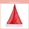 Velvet Christmas Hat With Stripes For Holiday Decor And Festive Celebrations