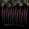 Clear Acrylic Icicle Ornaments Twisted Water Drop Design Snowflake Ornaments Set  Home Decoration