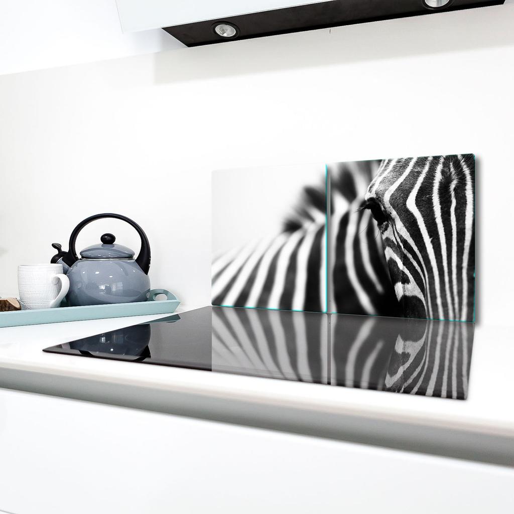 2x GLASS PROTECTIVE PLATE FOR STOVE 40x52 ZEBRA