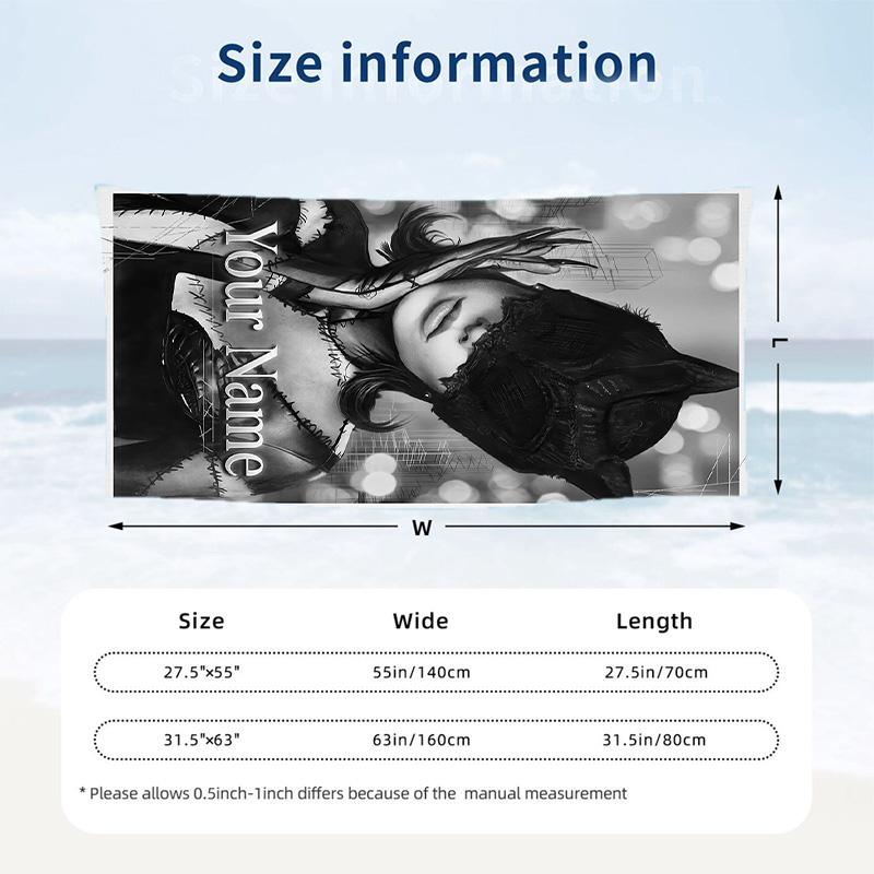 Ariana Grande Beach Towel, Personalized Custom Name Text, Quick Dry Large Absorbent Towel For Beach Pool