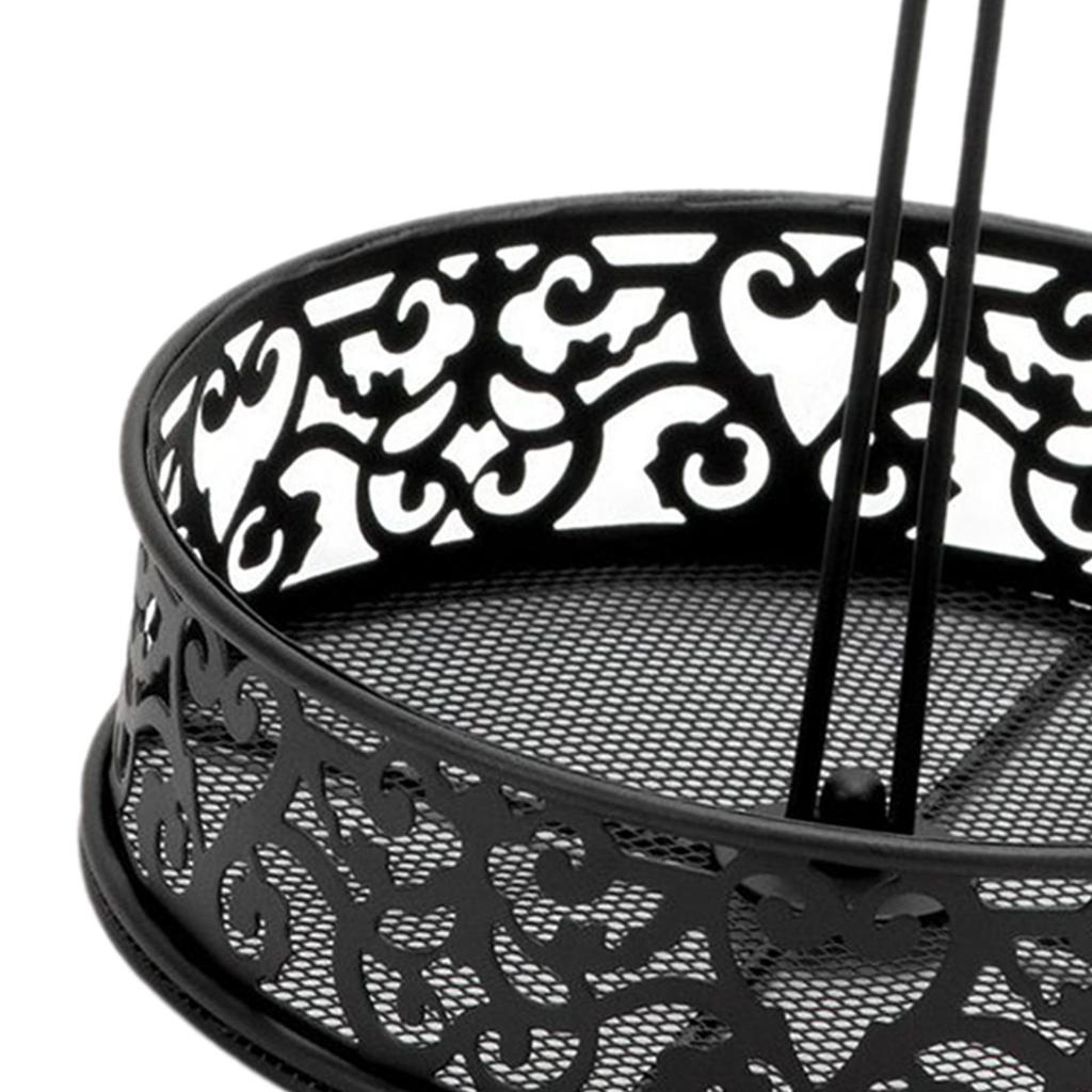 Fruit Basket with Handle Round Storage Tray for Kitchen Counter Dining Table pattern