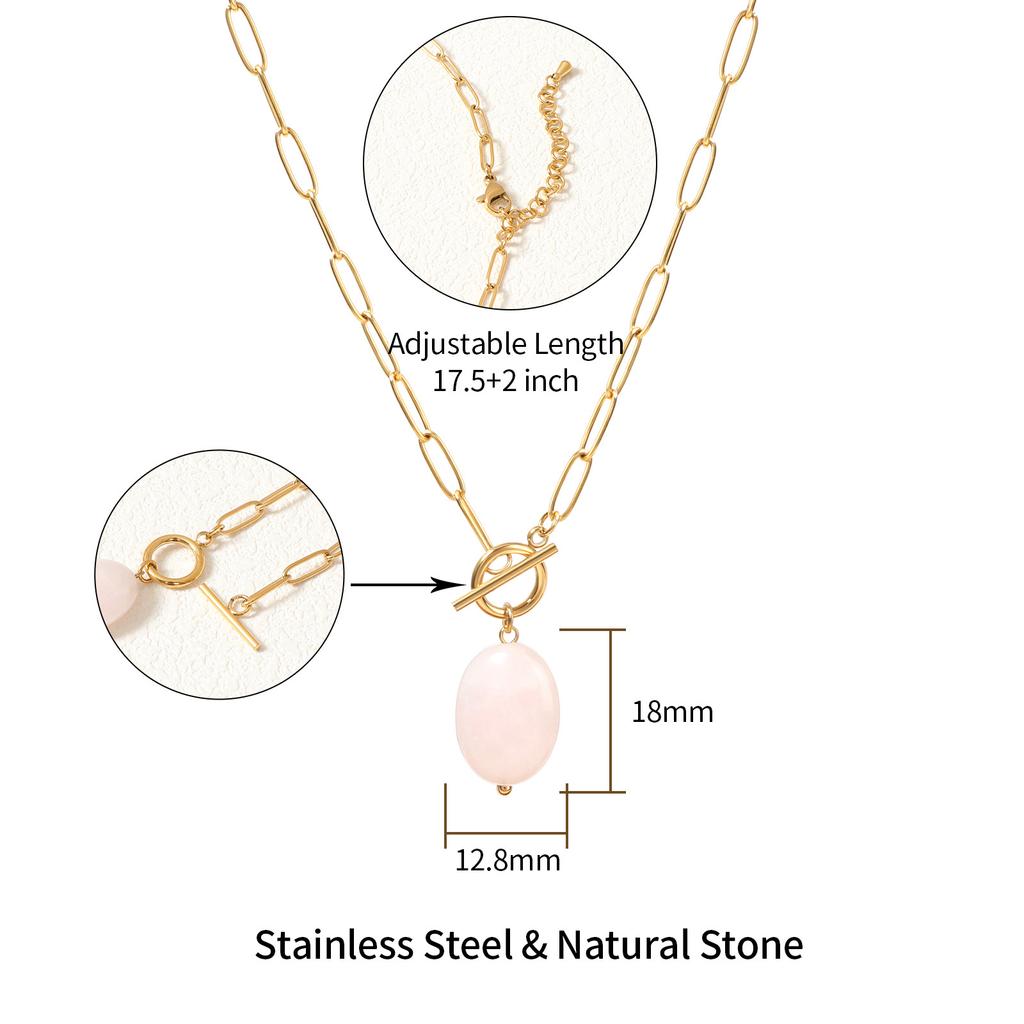 Ins Fashionable Versatile Necklace for Women Natural Stone Turquoise Paperclip Chain Necklace