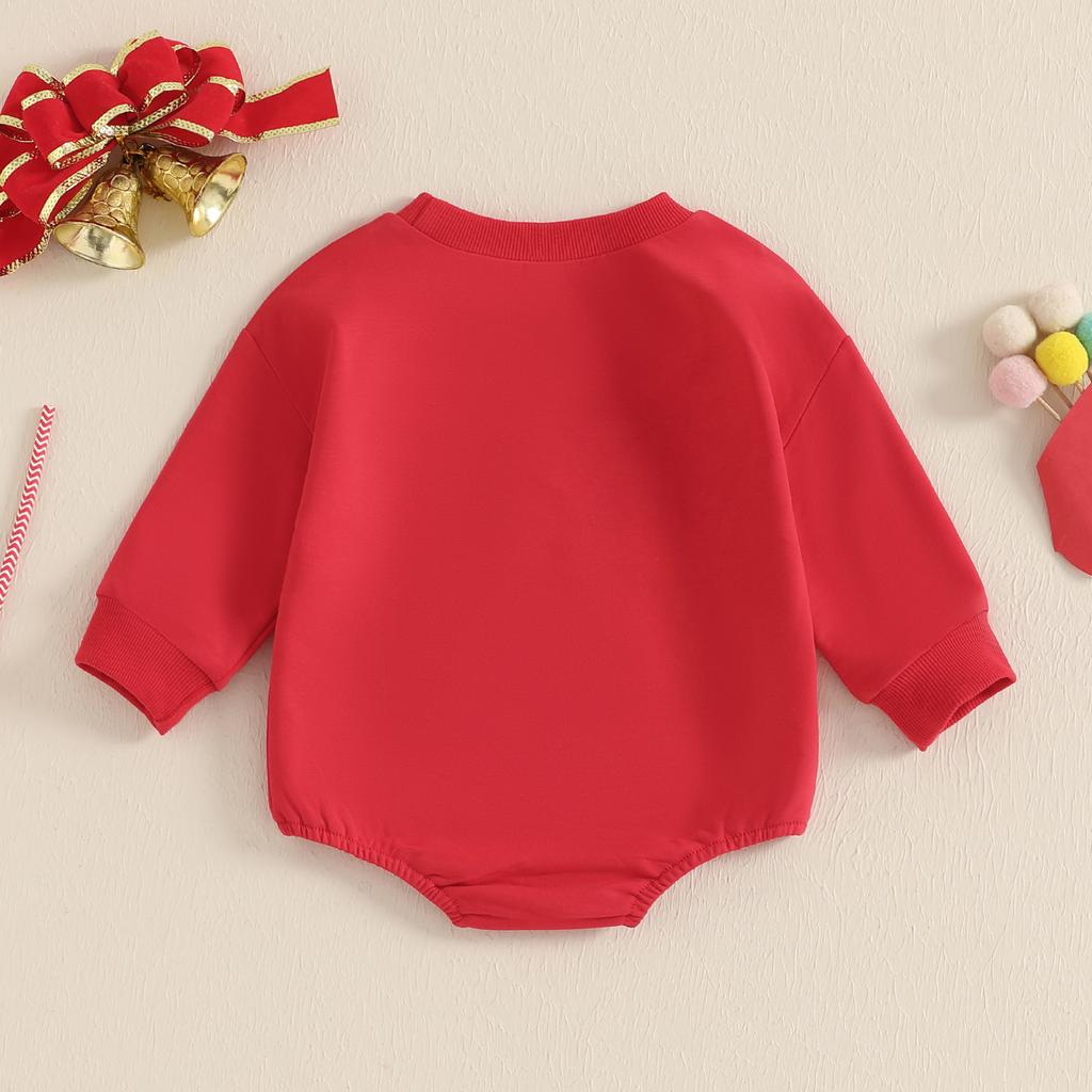 Baby Girl Fall Sweatshirt Romper Bow Embroidery Long Sleeve Crew Neck Bubble Jumpsuit 