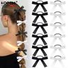 5 Stück Schleifenverzierte Haargummis für Mädchen Damen Style Haarbänder Schleifen-Haarseil Mode Einfarbig Geschenk Kopfschmuck Haarschmuck