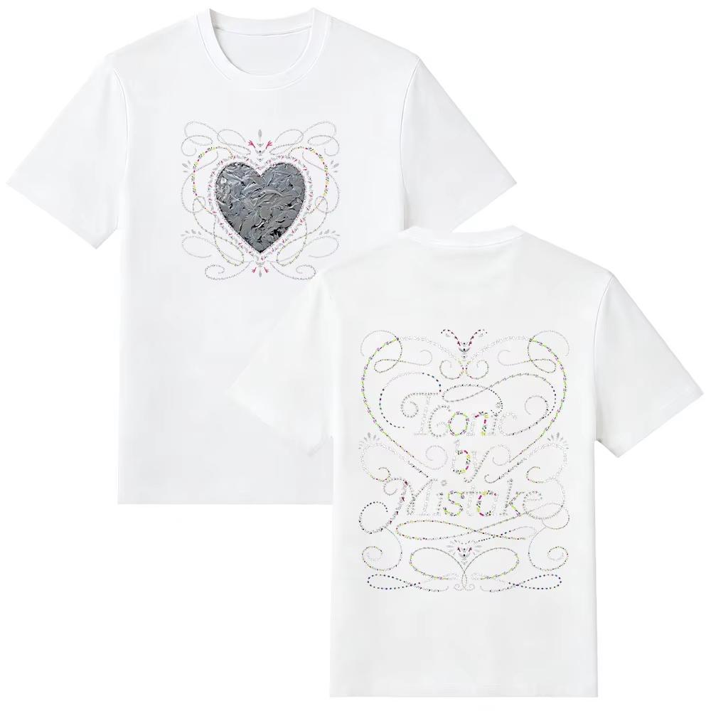 T-shirt Iconique Par Erreur Impression Graphique Unique Groupe de Filles Kpop KATSEYE T-shirts Unisexe Coton Mode Tendance