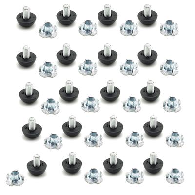 20 Pack Sturdy M8Threaded Adjustable Leg Levelers Furniture Feet Height Stabilizers for Chairs Cabinets Floor
