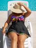 Grote Maat Dames Bloemen Patchwork Tankini Zwembroekrok Set