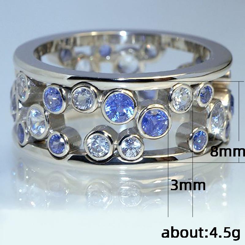 Cao Shi Elegant Zirconia Inlaid Hollow Women's Ring - European & American Style