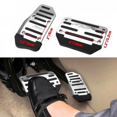 Universal Non-Slip Automatic Gas Brake Foot Pedal Pad Cover Car Accessories Silv