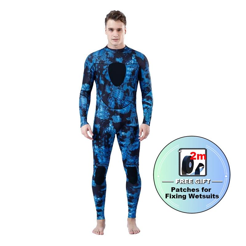 Mens Spearfishing Wetsuit 3mm Camouflage Neoprene One-piece Diving Suit for Scuba FreeDiving Jumpsuit Cold Water Swimsuit S