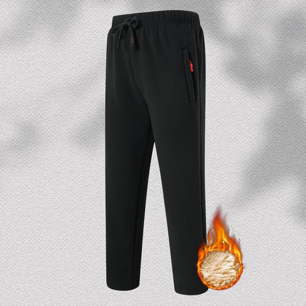 Herren Straight-Leg Fleece Winter Warm Casual Hose