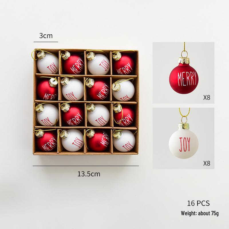 Painted Christmas Tree Glass Ball Pendant Decoration