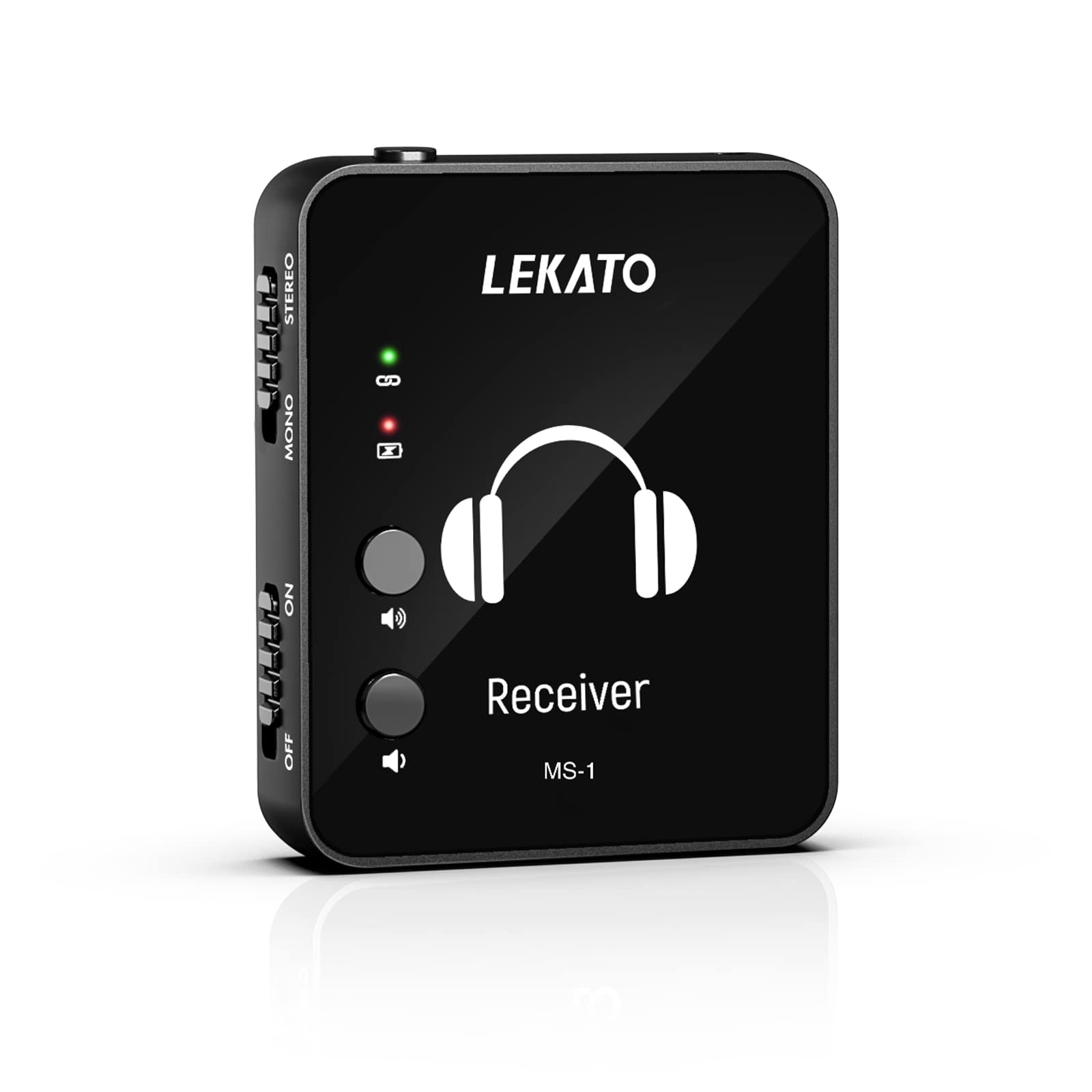 

LEKATO Monitor Wireless System with Transmitter and Beltpack for Band and Live Performance In-Ear Receiver, Auto-Pairing Studio, Rehearsal, (Receiver