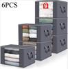 6pcs 23.78 Gallon Oversized Storage Bag with Zipper and Lid - Foldable and Durable Clothing Organizing Bag Suitable for Bedding