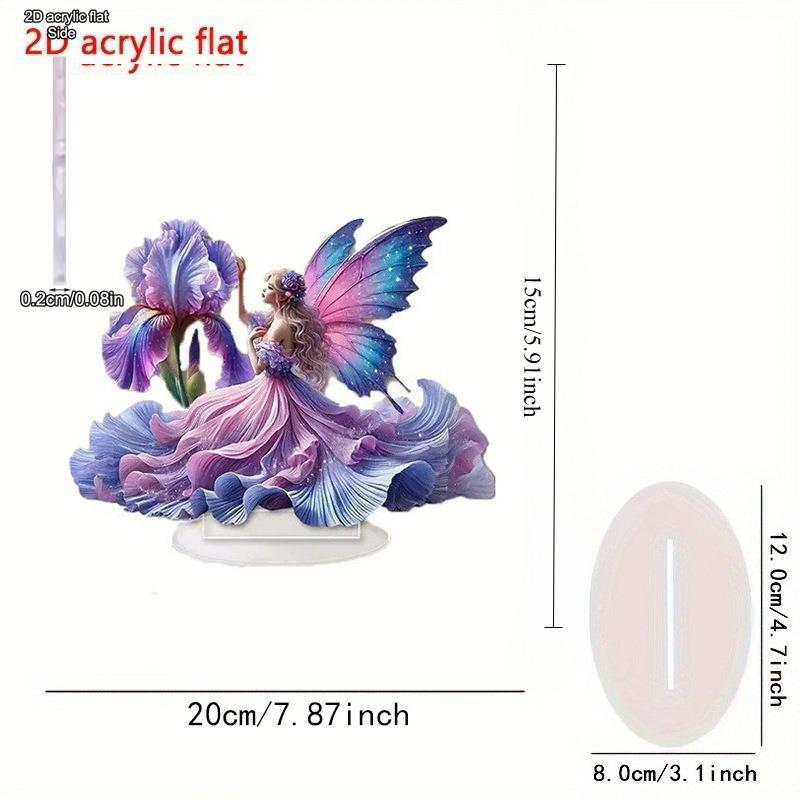 2D Flat Acrylic Purple Butterfly Fairy Decoration, Indoor and Outdoor Decoration - No Battery/electricity Required, Free Day Decoration, Shop Decorati