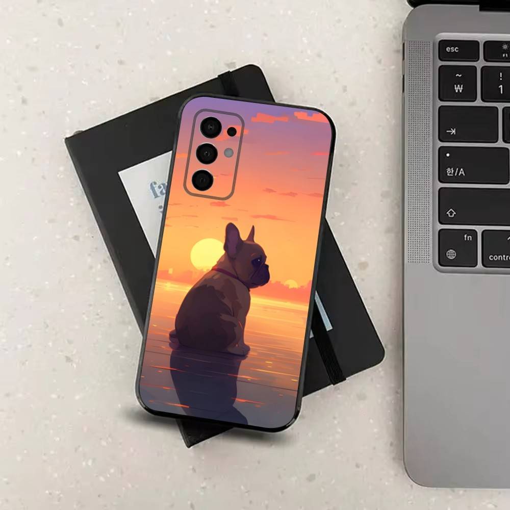Cute Dog Drench Bulldog For Samsung Galaxy A73,31,Note,72,41,8,9,52,J7,22,71,53,32,Soft Black Silicone Cover Case
