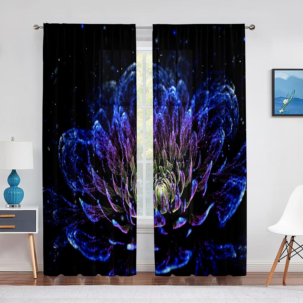 Psychedelic Multi Colour and Trippy Art Tulle Curtain for Living Room Bedroom Decor Sheer Curtains Room Kitchen Window Treatment