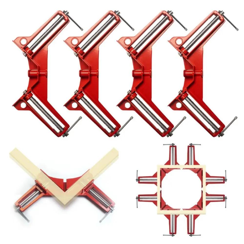 Sturdy Aluminum Alloy Right Angle Clamp Multifunction Woodworking Hand Tools Reinforced Fixing Clamp 90° Corner Clamp Glass