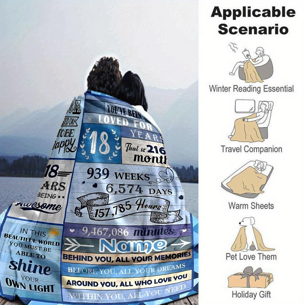 18 Years Memories Four Seasons Blanket Customized With Your Name Lightweight And Warm Perfect Gift For Home Office Camping Sofa Travel Beach Durable