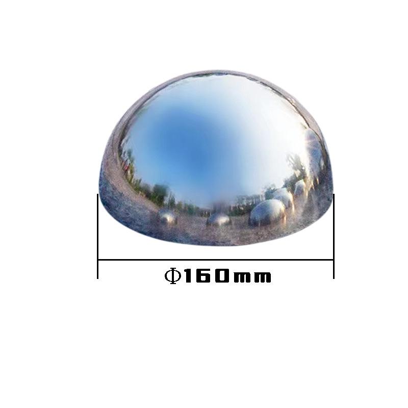 1.5" Thick 304 Stainless Steel Half-Round Mirror Hemisphere Tube Plug Spherical Cap