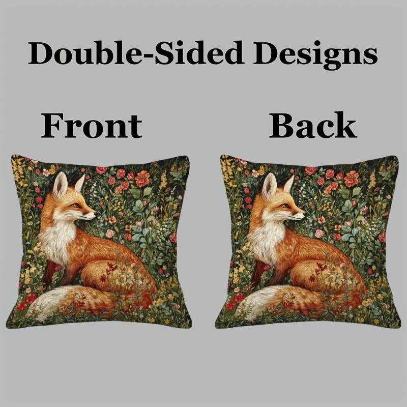Vikama Vintage Forest Fox Pillowcase Machine Washable Home Decor Inspired By William Morris'S Dream Fox Suitable For Any Room