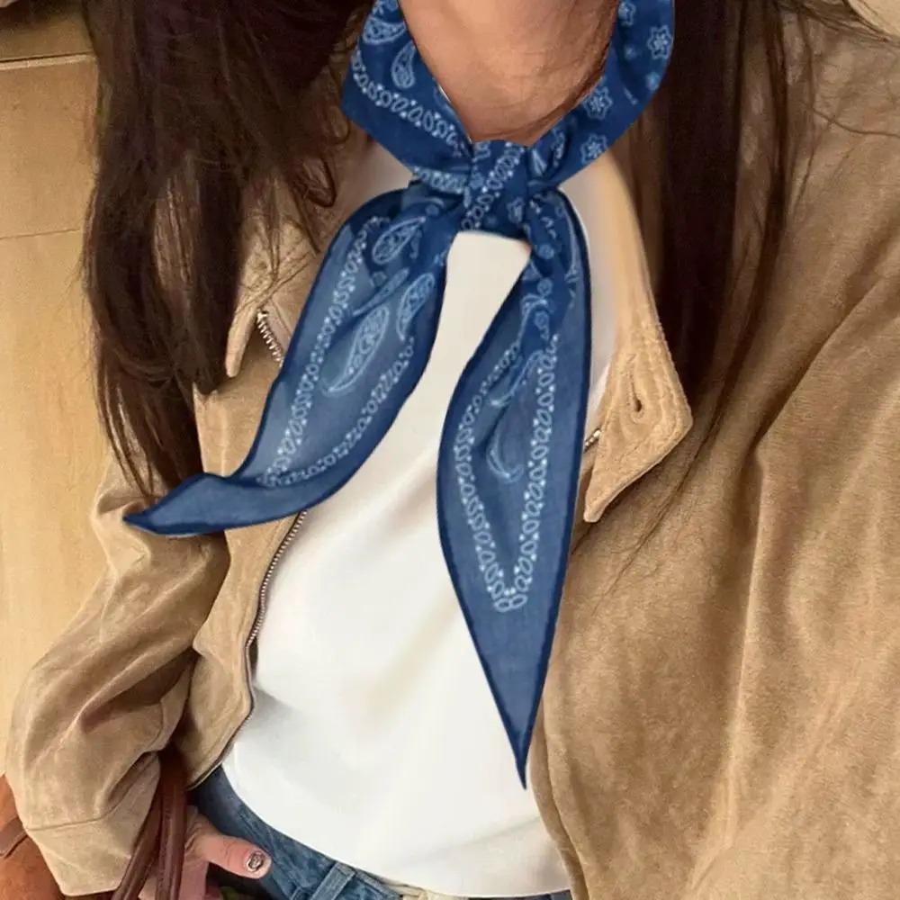 Versatile Retro Leopard Headscarf Cashew Print Hair Ribbons Headbands New Women Girls Hijab Wraps