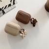 Fashion Chocolate Khaki Case For Apple Airpods Pro Case Soft Silicone Earphone Cover For Airpods 4 3 2 1 Case With Bear Keychain