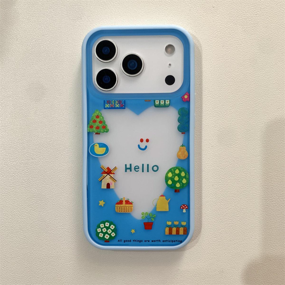 

2-in-1 Frosted Heart Emoji Phone Case for iPhone 14/13/12/11 Pro Max iPhone 13