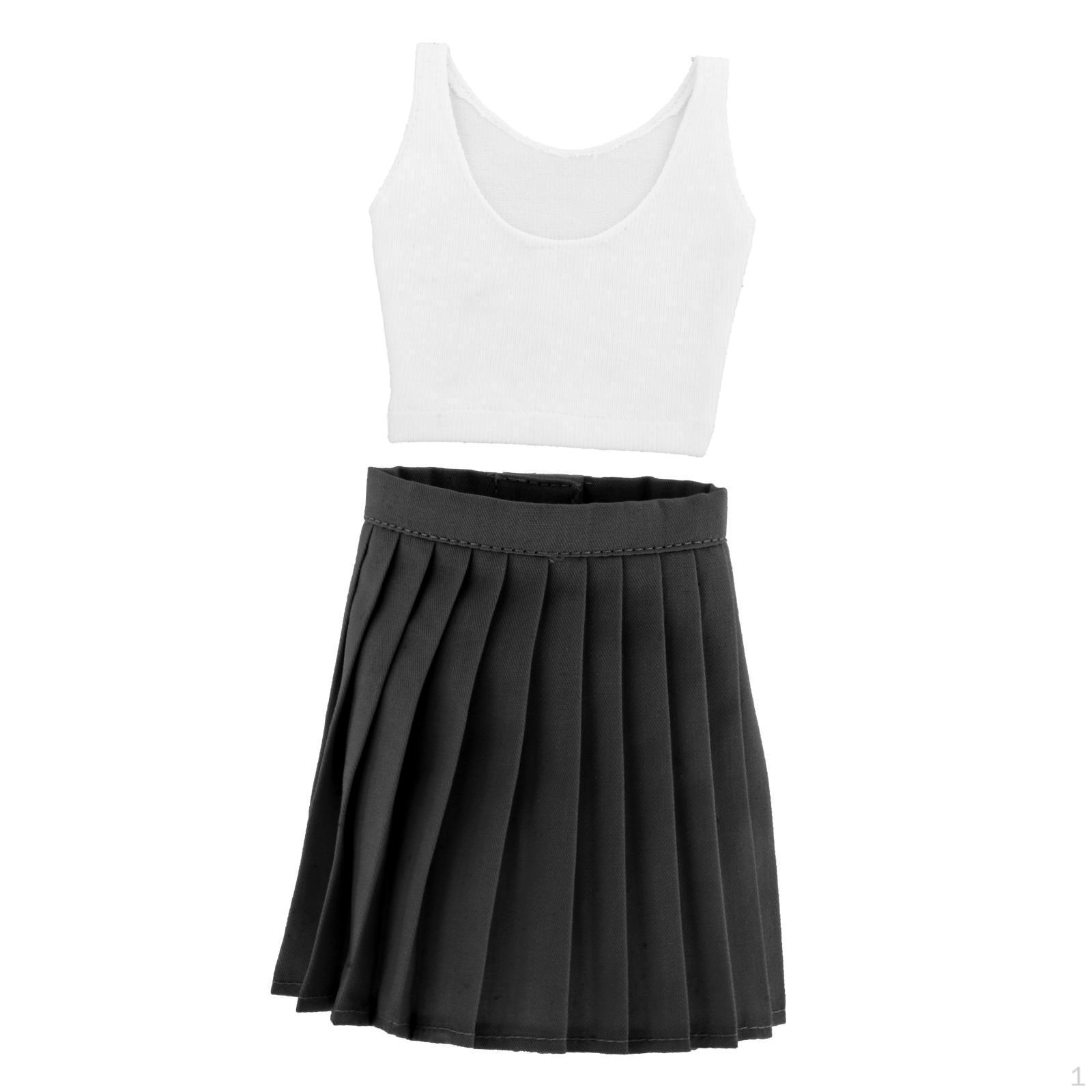 

Одежда Плиссированная юбка Клетчатая ткань Одежда 1/3 DIY Наряды Повседневная ручная работа для девочек Black