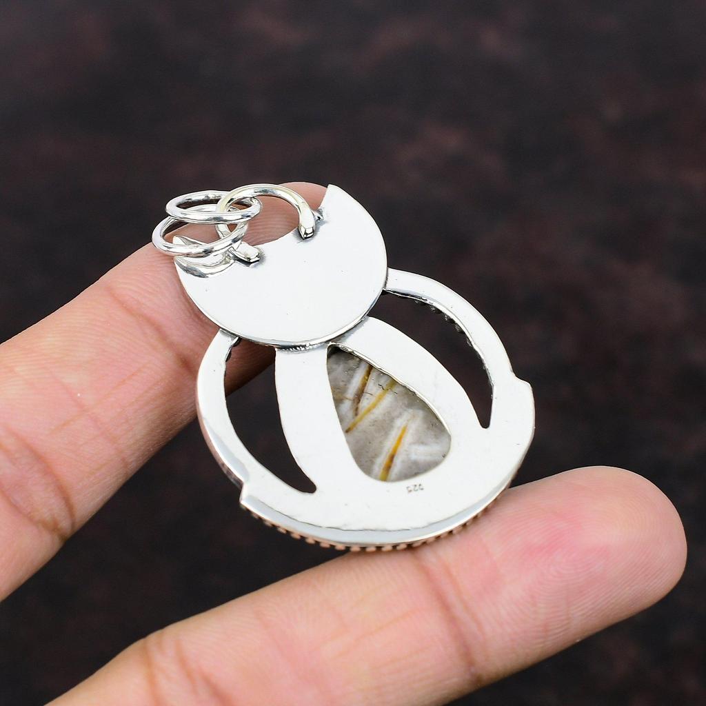 Coconut Jasper Pendant 925 Sterling Silver Pendant Genuine Gemstone Jewelry Handmade Unique Design Pendant Gift For Mother Wonderful Jewelry