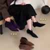 2025 New Short Thick Heel Suede Low Tube V Mouth Martin Fashion Women's Short Boots