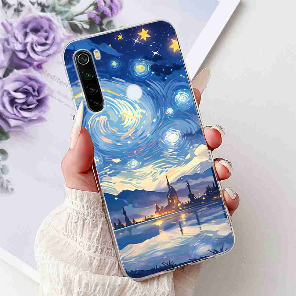 For Xiaomi Redmi Note 8 Case Vintage Dragon Luxury Flower Soft Silicone TPU Cover For Redmi Note8 Note 8T Phone Cases Shockproof