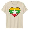 Myanmar Flag Heart Love TShirt Burmese Heritage Patriotism 2026 Birthday Gift
