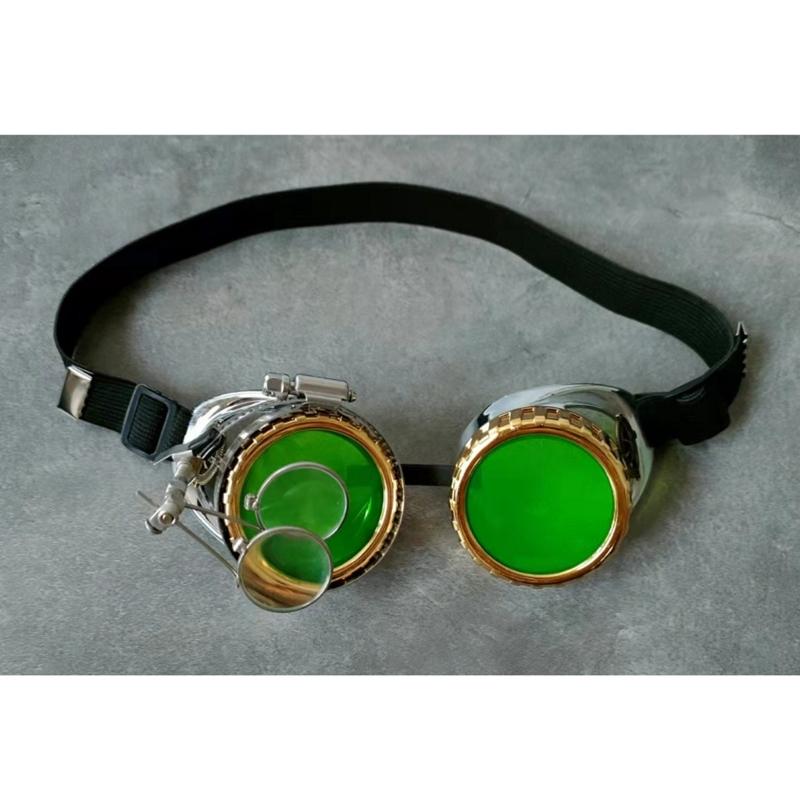 Uppgraderade Steampunk-glasögon Svetsning Goth Cosplay Vintage Glasögon Rustika RaveFest Maskeradkostym för Kvinnor Män Gåva
