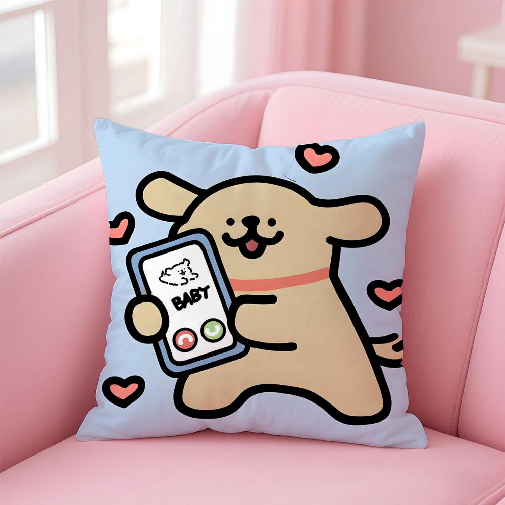 Cute L-Line P-Puppy Cushion Cover Comfortable Reversible Pillow Cover Ideal for Car Sofa Bedroom & Beyond