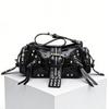 Fashionable and Personalized IN Rivet Tassel Spicy Girl Motorcycle Retro Versatile Commuting Armpit Hand-held Shoulder Crossbody Bag