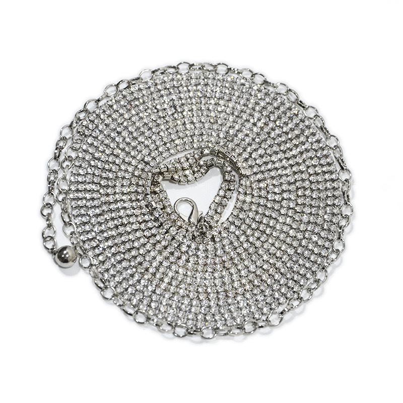 European & American Rhinestone-Embellished Women's Thin Waist Belt for Bridal Dresses