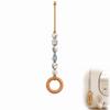 Decorative Beaded Towel Hanger With Wooden Ring Practical Design, Portable For Bathroom Kitchen