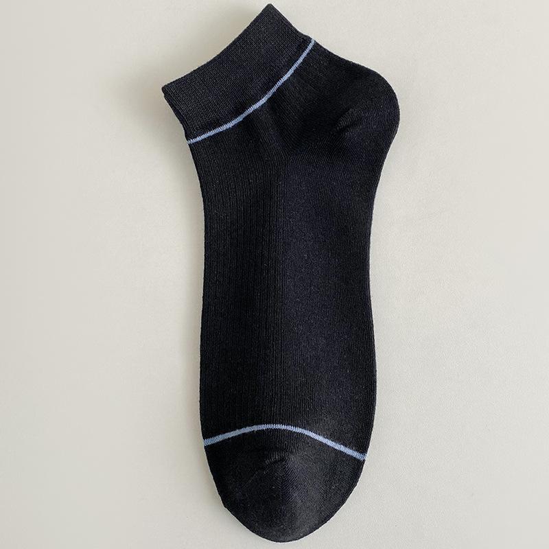 5 Pairs of Men's Spring and Summer Thin Solid Color Leisure Sweat Absorption Breathable Sports Short Tube Socks