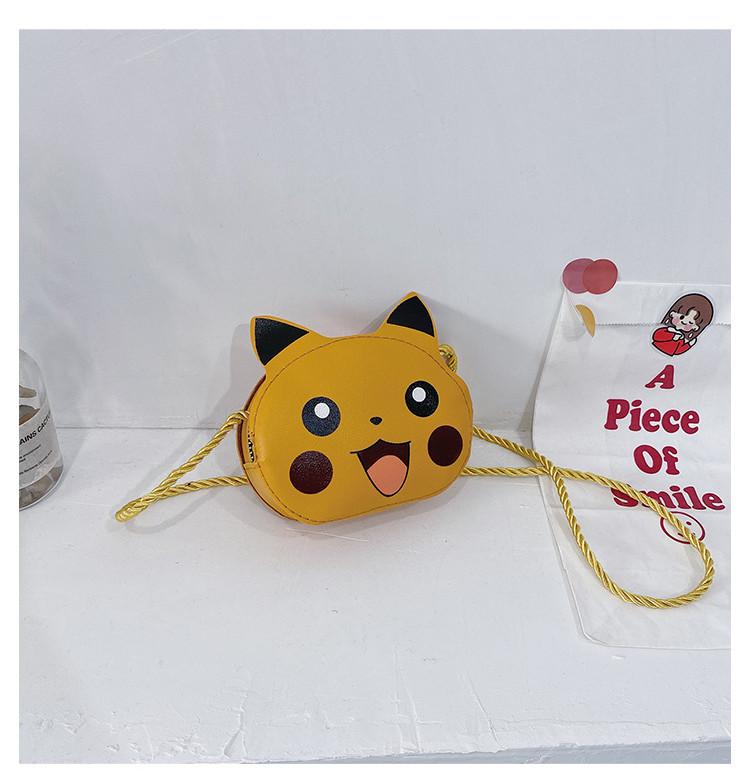 Adorable Children s Cartoon Crossbody Bag Soft Pu Leather Small Purse Cute Coin Pouch Yellow Pikachu