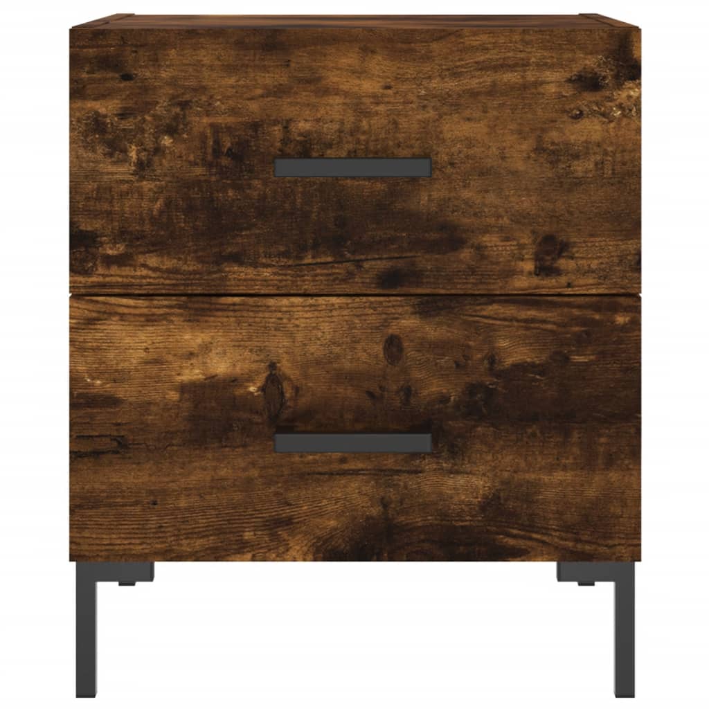 Nightstand Smoked Oak 40x35x47.5 cm Engineered Wood