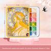 6/24 Color Watercolor Paint Set Chinese Style Kingfisher Glitter Solid Pearlescent Color Pigment Watercolor for Arts Drawing