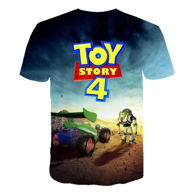 Lebhaftes Toy Story 4 Unisex 3D-Druck Freizeit-T-Shirt für bequeme Sommerkleidung