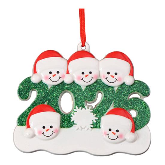 2026 Christmas Family Ornament Santa Hat Snowman DIY Family Name Xmas Tree Hanging Decoration Holiday Gift